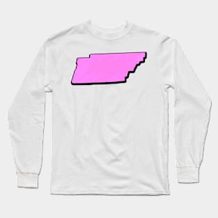 Pink Tennessee Outline Long Sleeve T-Shirt